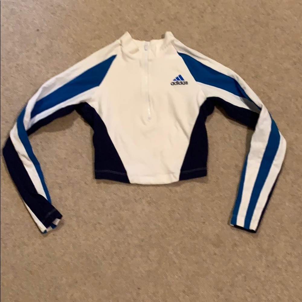 Adidas crop long sleeve spandex shirt